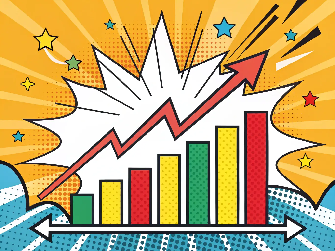 An image showing a data chart with upward trending arrows, symbolizing the actionable insights and performance improvements resulting from pchelpzone's audit service.
