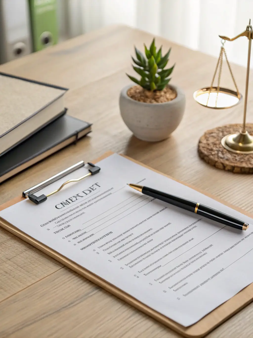An image of a checklist with checkmarks next to items representing compliance standards, set against a background of legal documents.